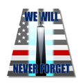 We Will Never Forget Thin Red Line Helmet Tet Decal