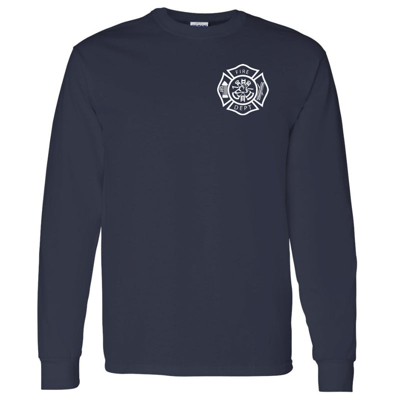 100% Cotton Navy Fire Dept Long Sleeve Firefighter Shirt