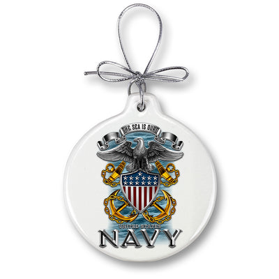 Navy Full Print Eagle Ornament