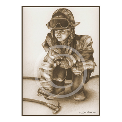 Little Hero Firefighter Artwork for Home or Office