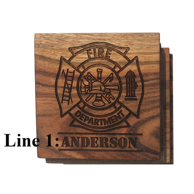 Personalized Firefighter Coasters