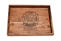 Custom Fire Dept Maltese Solid Wood Bar Tray