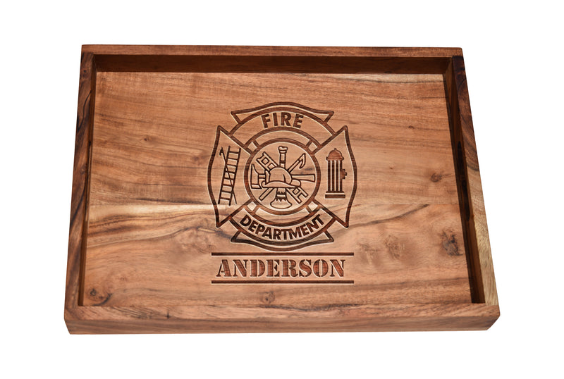 Personalized Fire Department Maltese Bar Serving Tray