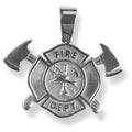 Silver Fire Dept Maltese/Axe Charm