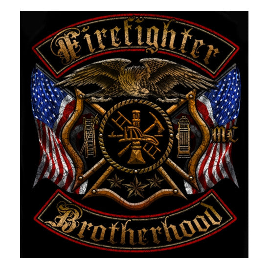 Firefighter Brotherhood Flag Foil Tshirt