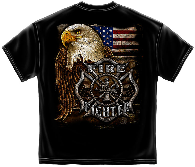 Eagle and Flag Firefighter Tshirt