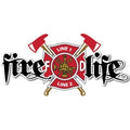 Custom Fire Life Red and White Decal