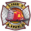 Custom Fire Department Helmet Diamond Plate Decal