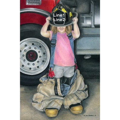 Personalized Little Girl Firefighter Print
