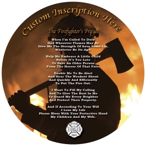 Customized Firefighter Prayer Plate