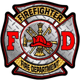 Firefighter Diamond Plate Decal
