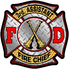 3rd Assistant Chief Diamond Plate Decal