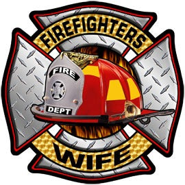 Firefighters Wife Diamond Plate Decal