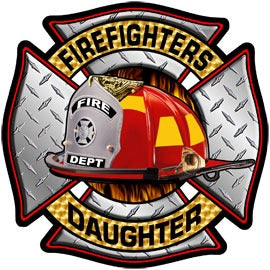 Firefighters Daughter Diamond Plate Decal