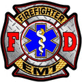 Firefighter/EMT Diamond Plate Maltese - DECAL