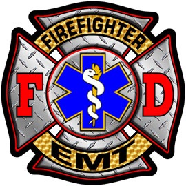 Firefighter/EMT Diamond Plate Maltese Decal