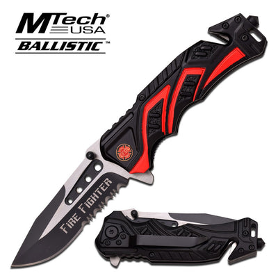 Black and Red Spring Assisted Knife