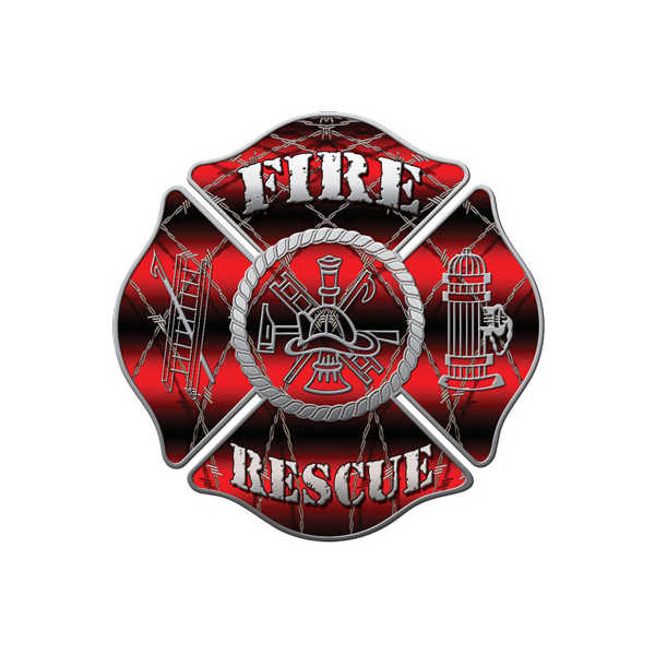 Fire Rescue Barb Wire Decal