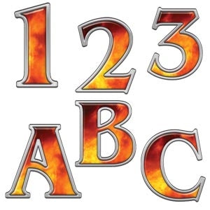 Real Fire Letters and Numbers Decal