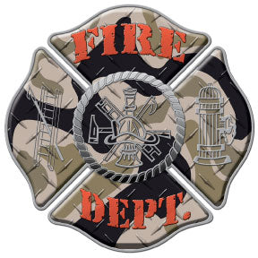 Camo Fire Dept Decal