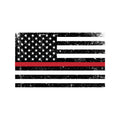 Thin Red Line Distressed Flag - DECAL