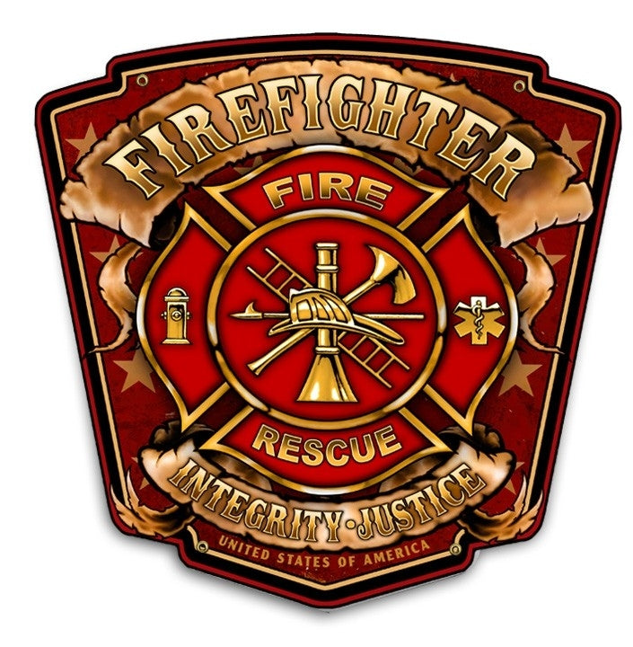 Firefighter Shield- Wood Photo Board | Firefighter.com