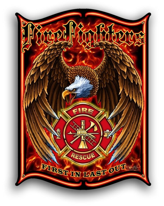 Firefighter 12x15 Vintage Metal Sign