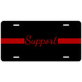 Thin Red Line Support License Plate