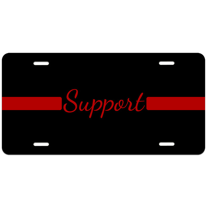 Thin Red Line Support License Plate