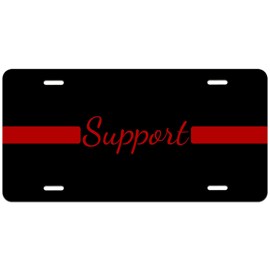 Thin Red Line Support License Plate