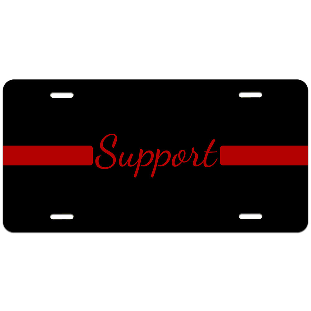 Thin Red Line Support License Plate