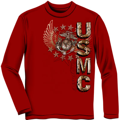 Long Sleeve USMC Pride Duty Honor Foil T-shirt