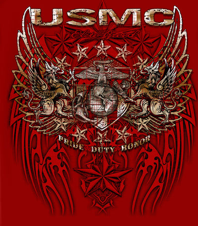 Long Sleeve USMC Pride Duty Honor Foil T-shirt