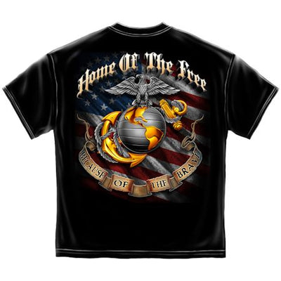 USMC Home of the Free Because of the Brave Shirt