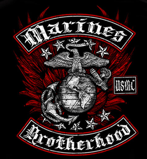 USMC Black and Red Brotherhood Foil Sweatshirt