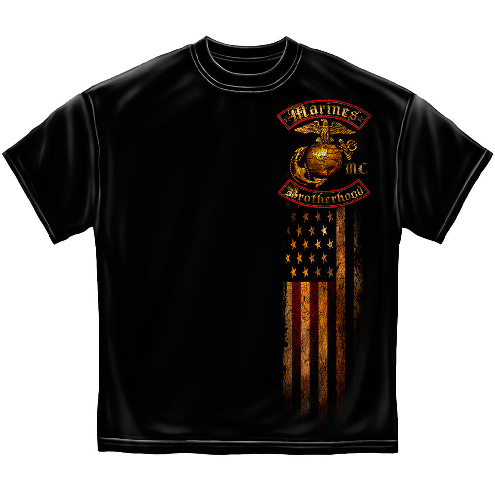 USMC BROTHERHOOD DISTRESSED GOLD FOIL SHIRT