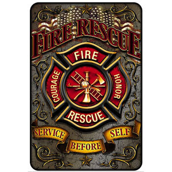 FIRE RESCUE METAL PARKING SIGN