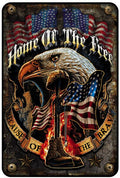 Home Of The Free Because Of The Brave METAL PARKING SIGN
