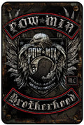 POW MIA Biker With Rockers Metal Parking Sign