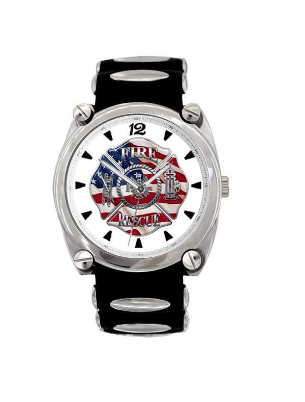 Fire Rescue Large Face Silicone Watch | Firefighter.com