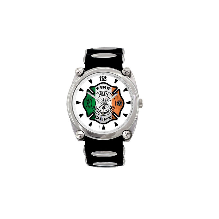 Irish Flag Large Face Fire Dept Dive Watch