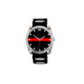 Thin Red Line Large Face Silicone Watch