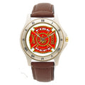 Fire Dept Leather Band Engravable Watch