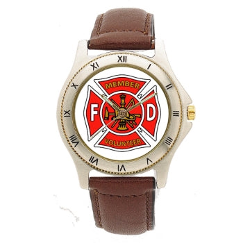 Volunteer Leather Band Engravable Watch