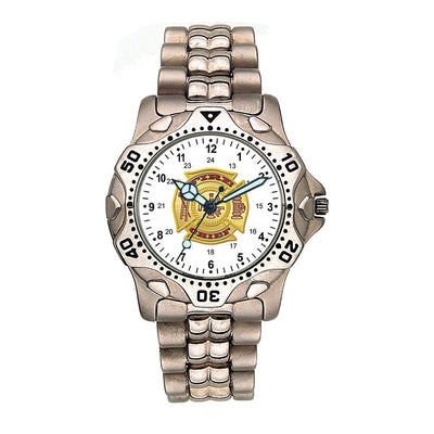 Fire Chief Stainless Steel Silver Engravable Watch