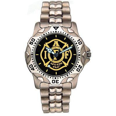 IAFF Stainless Steel Black Face Watch