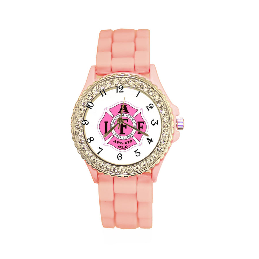 IAFF Pink Silicone Band Watch