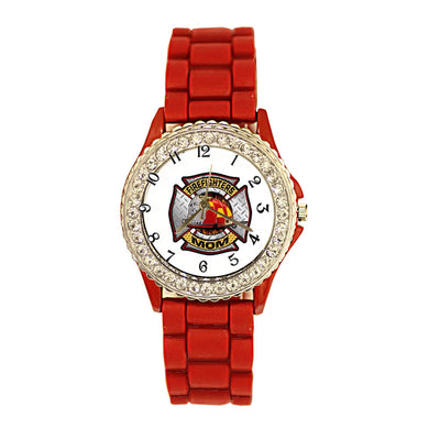 Firefighters Mom Red Silicone Band Watch