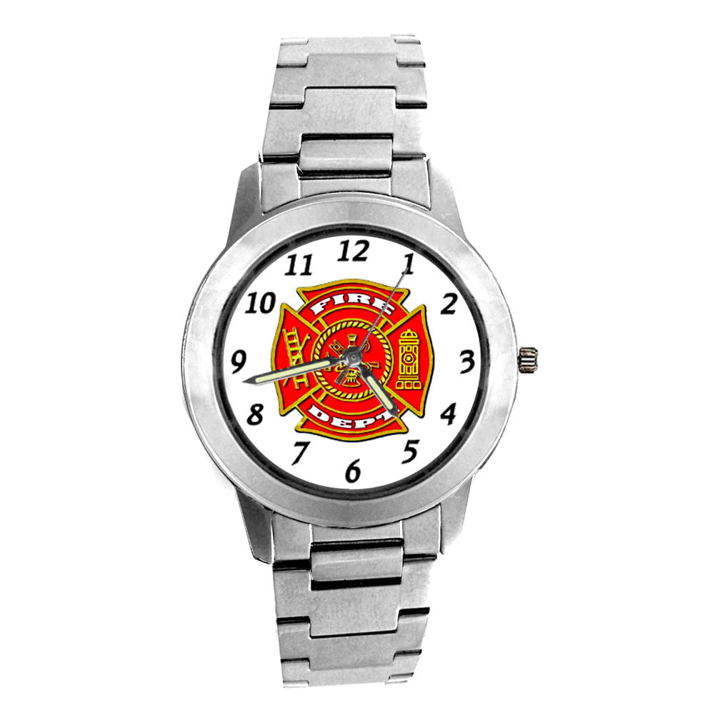 Fire Dept Silver Engravable Watch