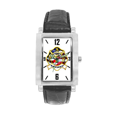IAFF Retired Engravable Watch with Black Leather Band